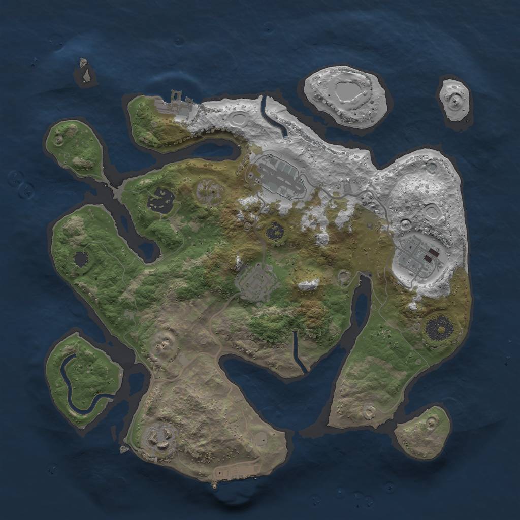 Rust Map: Procedural Map, Size: 3000, Seed: 1898178641, 15 Monuments