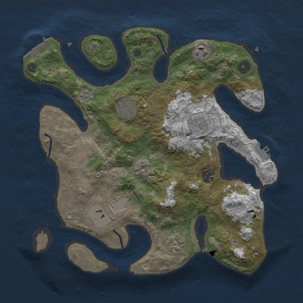 Rust Map: Procedural Map, Size: 3500, Seed: 570008782, 18 Monuments