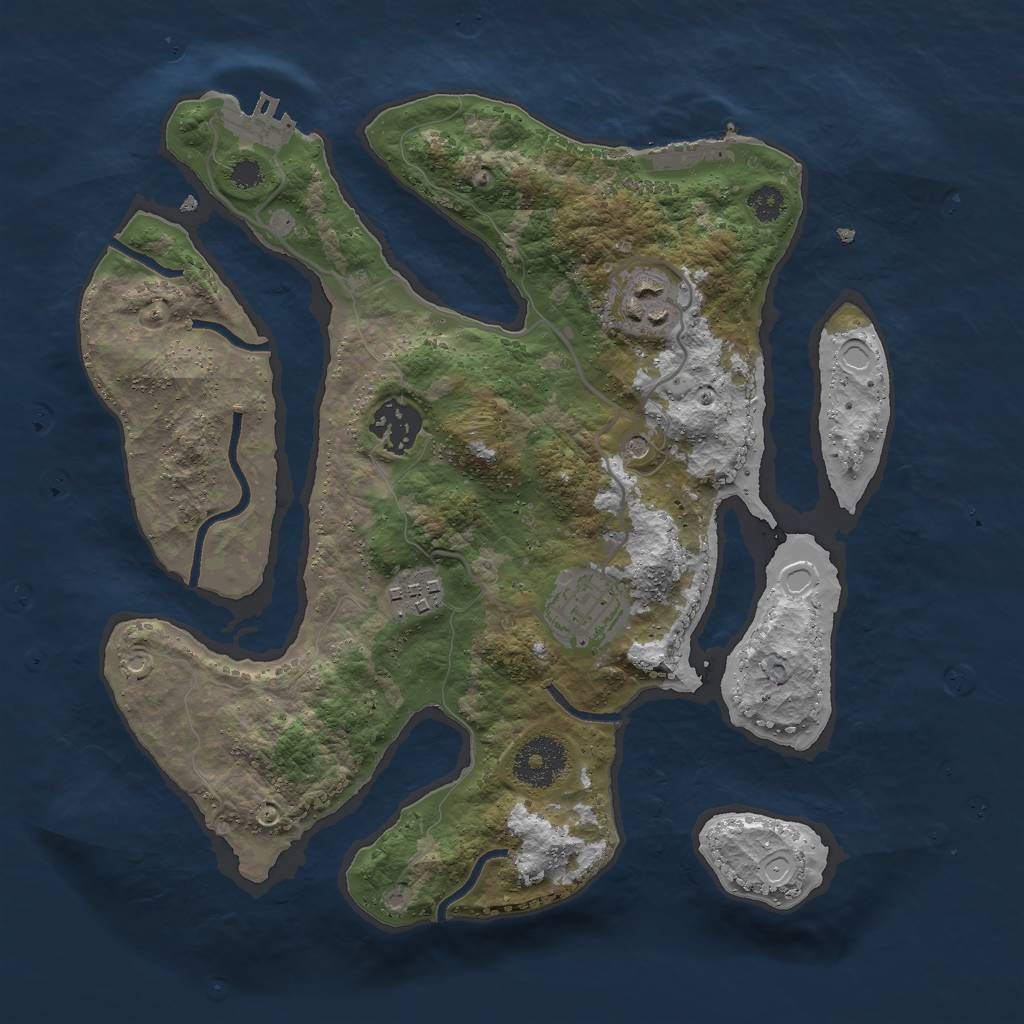 Rust Map: Procedural Map, Size: 3000, Seed: 28435, 15 Monuments