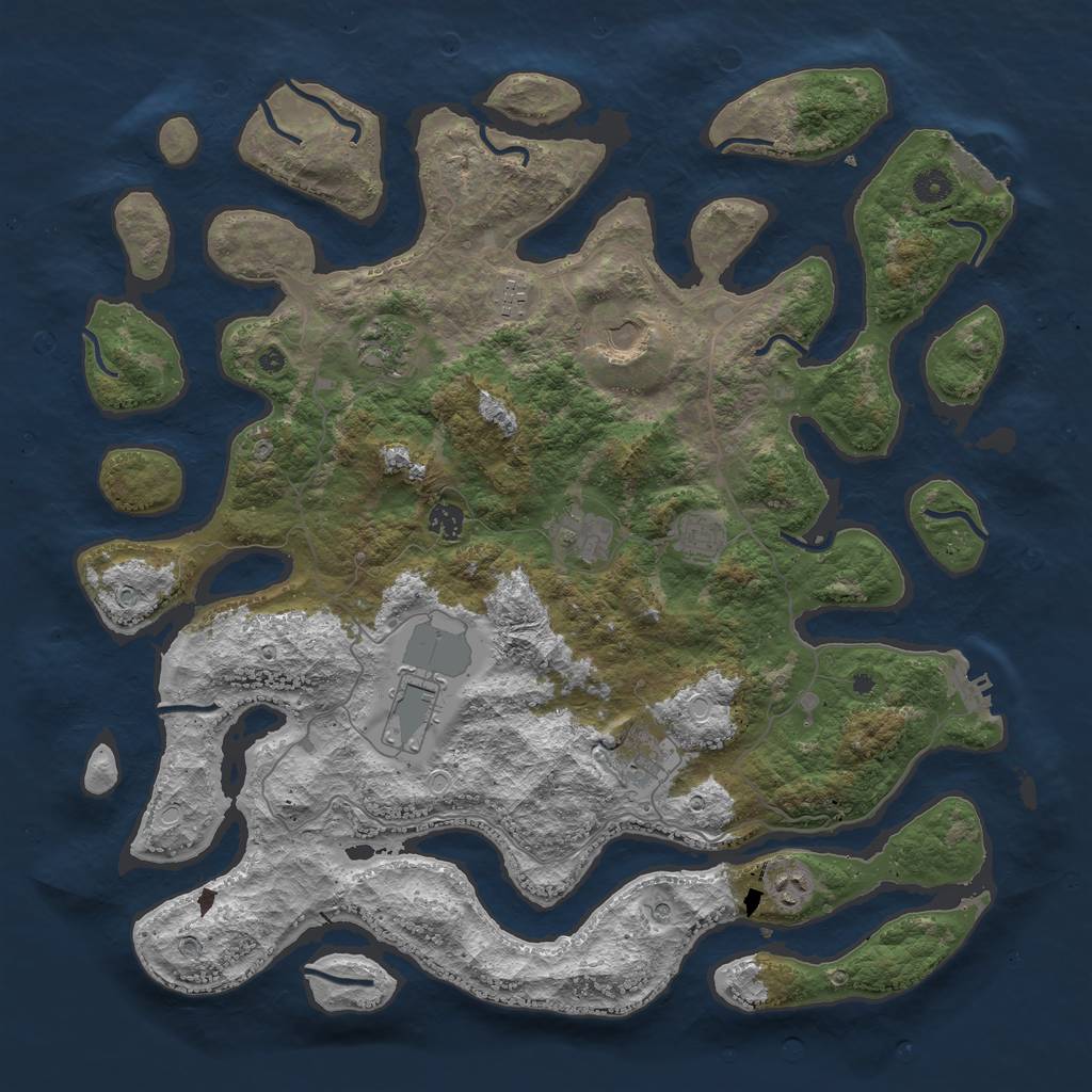 Rust Map: Procedural Map, Size: 4500, Seed: 123467, 20 Monuments