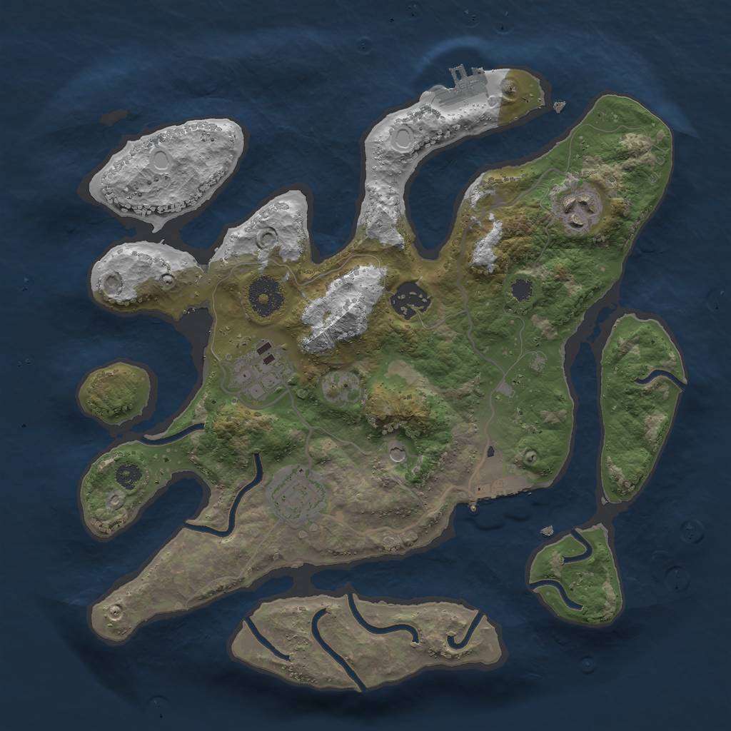 Rust Map: Procedural Map, Size: 3000, Seed: 6546, 15 Monuments