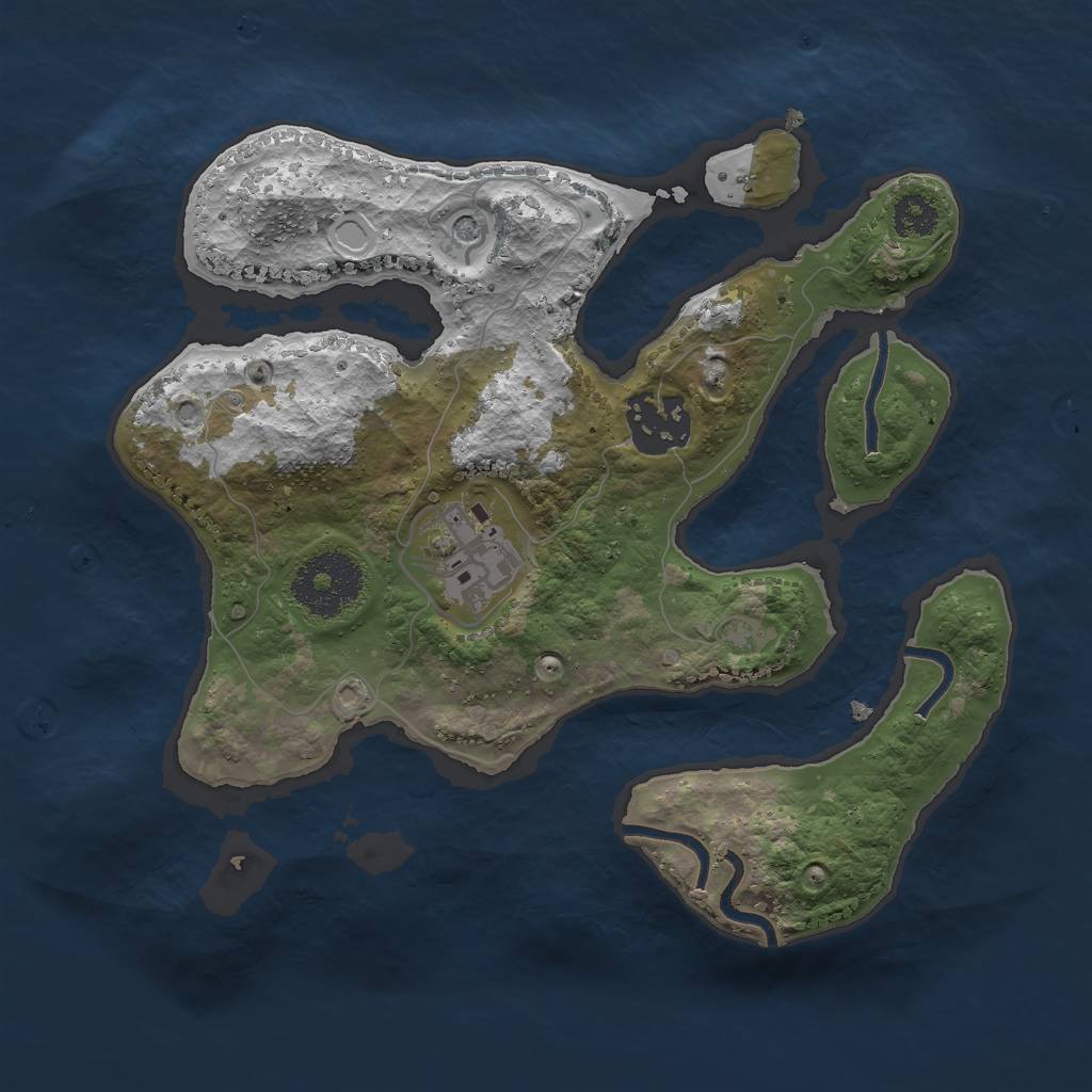 Rust Map: Procedural Map, Size: 2500, Seed: 401498944, 11 Monuments