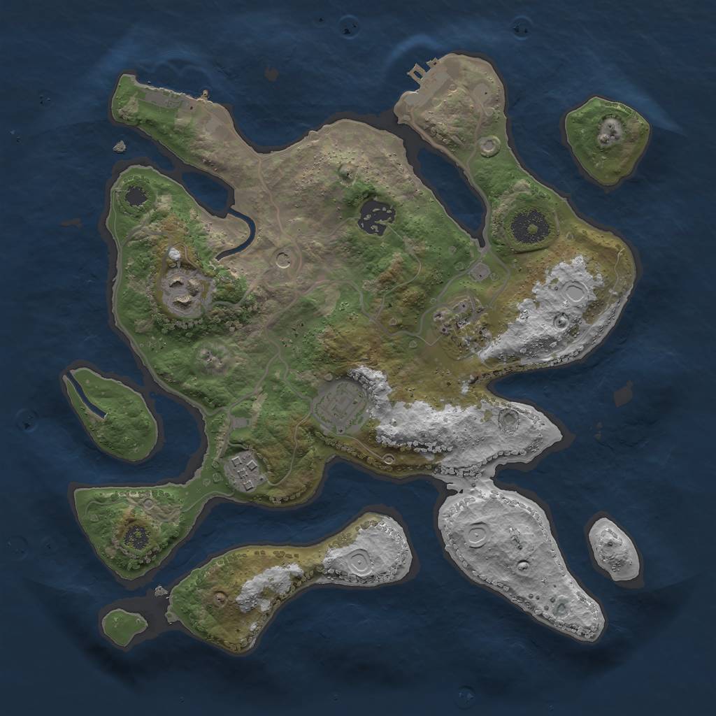 Rust Map: Procedural Map, Size: 3000, Seed: 1303658375, 16 Monuments