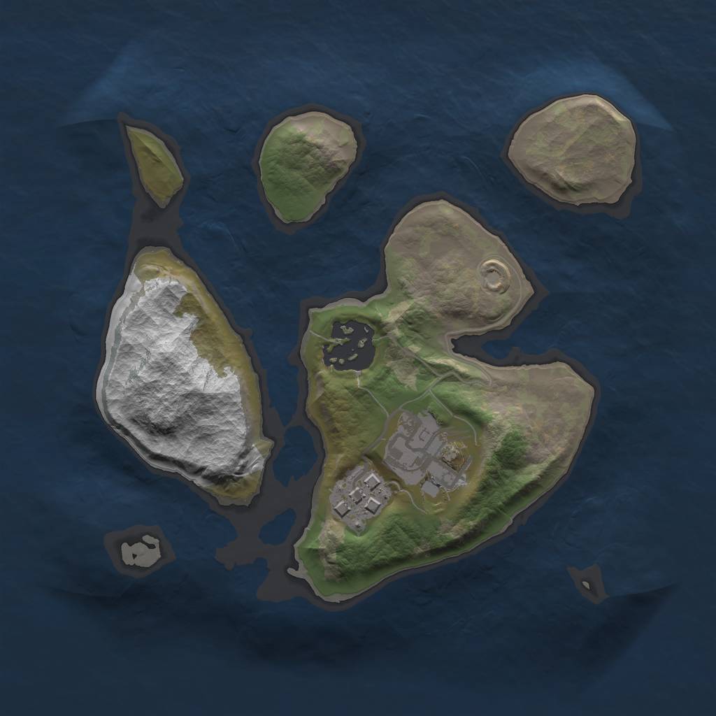 Rust Map: Barren, Size: 2000, Seed: 960, 5 Monuments