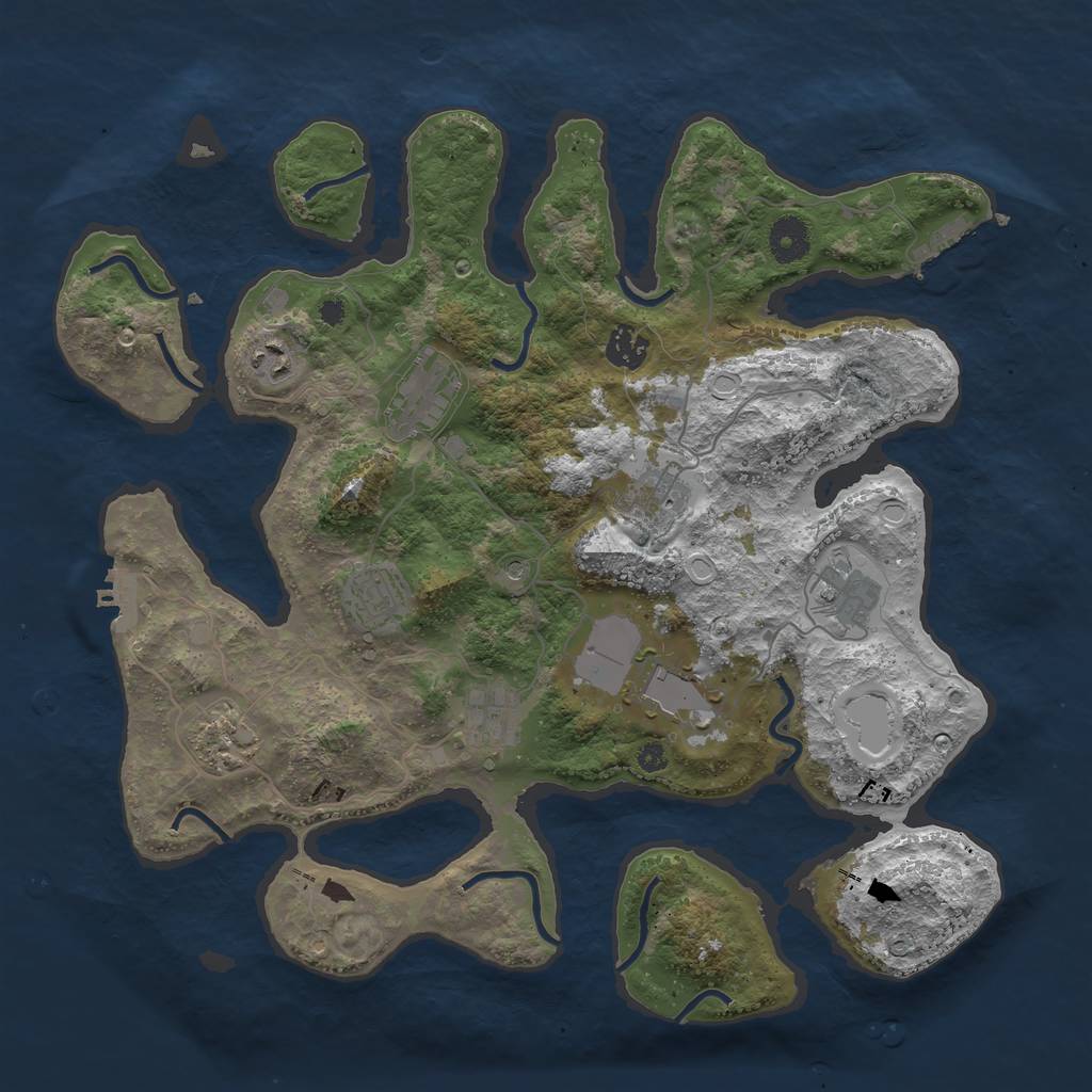 Rust Map: Procedural Map, Size: 3800, Seed: 20210816, 20 Monuments