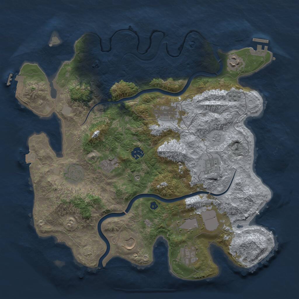 Rust Map: Procedural Map, Size: 3800, Seed: 20210816, 16 Monuments