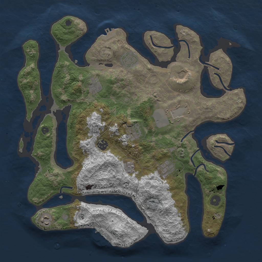 Rust Map: Procedural Map, Size: 3750, Seed: 16082021, 20 Monuments