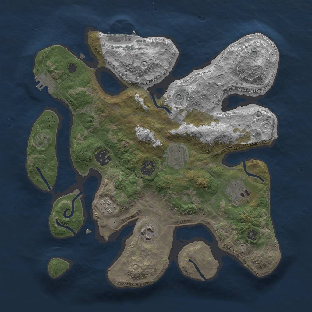 Rust Map: Procedural Map, Size: 3000, Seed: 471012, 16 Monuments