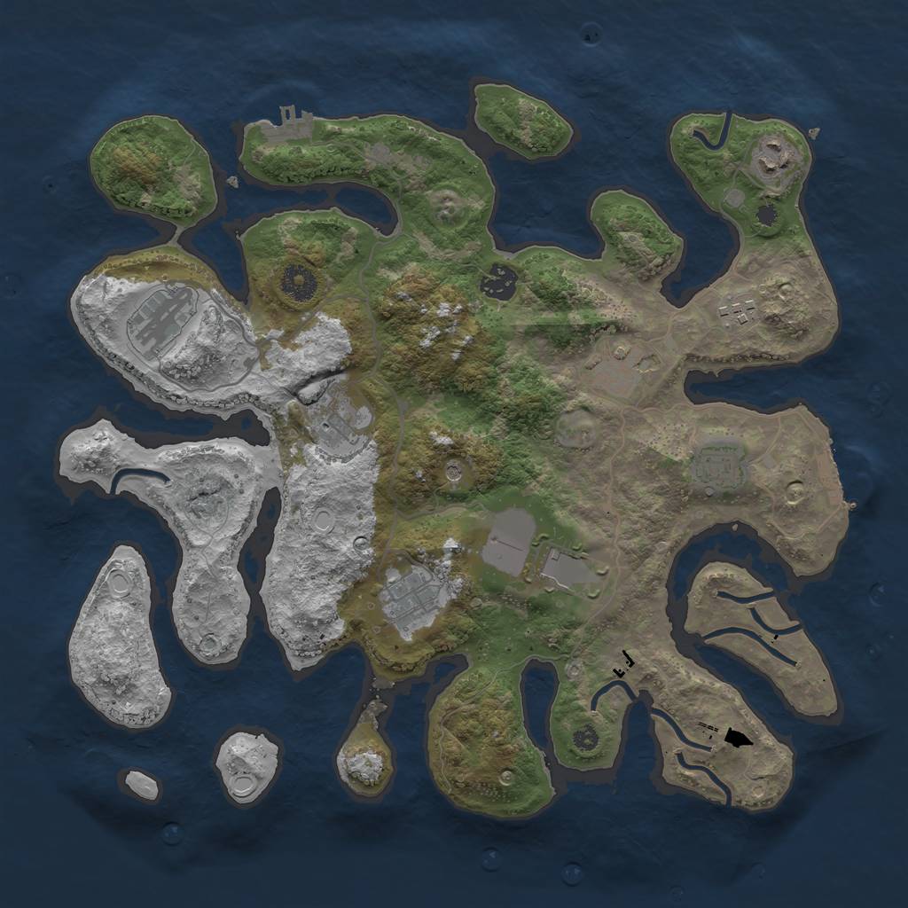 Rust Map: Procedural Map, Size: 3750, Seed: 1509425649, 20 Monuments