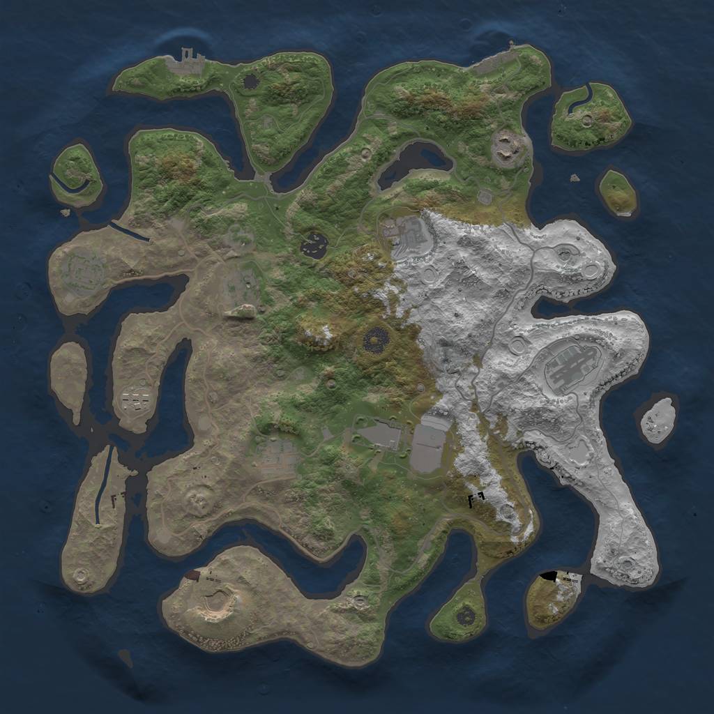 Rust Map: Procedural Map, Size: 4000, Seed: 2312030, 21 Monuments