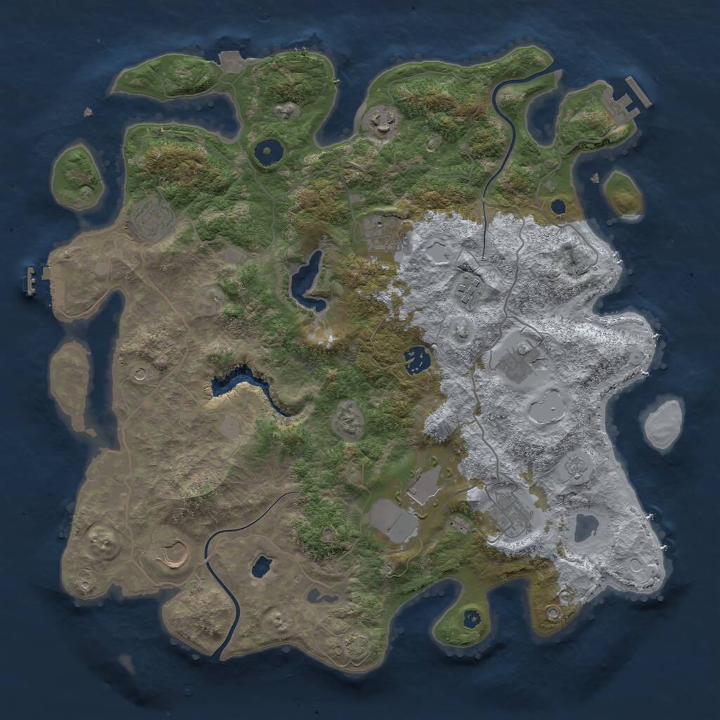 Rust Map: Procedural Map, Size: 4000, Seed: 2312030, 15 Monuments