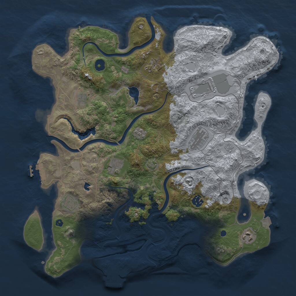 Rust Map: Procedural Map, Size: 4000, Seed: 116869293, 15 Monuments