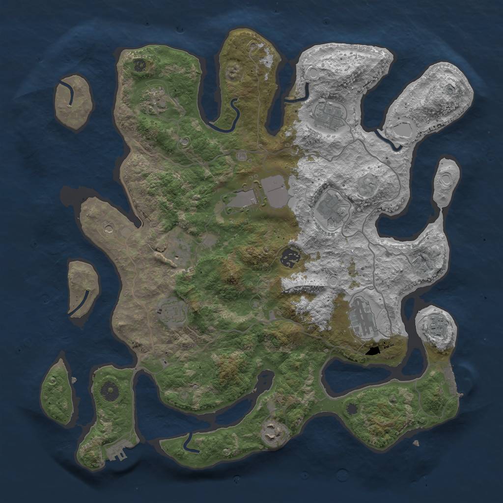 Rust Map: Procedural Map, Size: 4000, Seed: 116869293, 21 Monuments