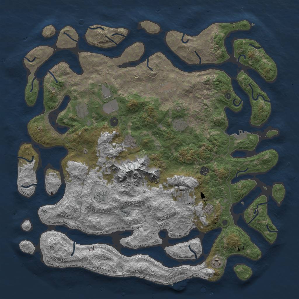 Rust Map: Procedural Map, Size: 5000, Seed: 12631800, 21 Monuments