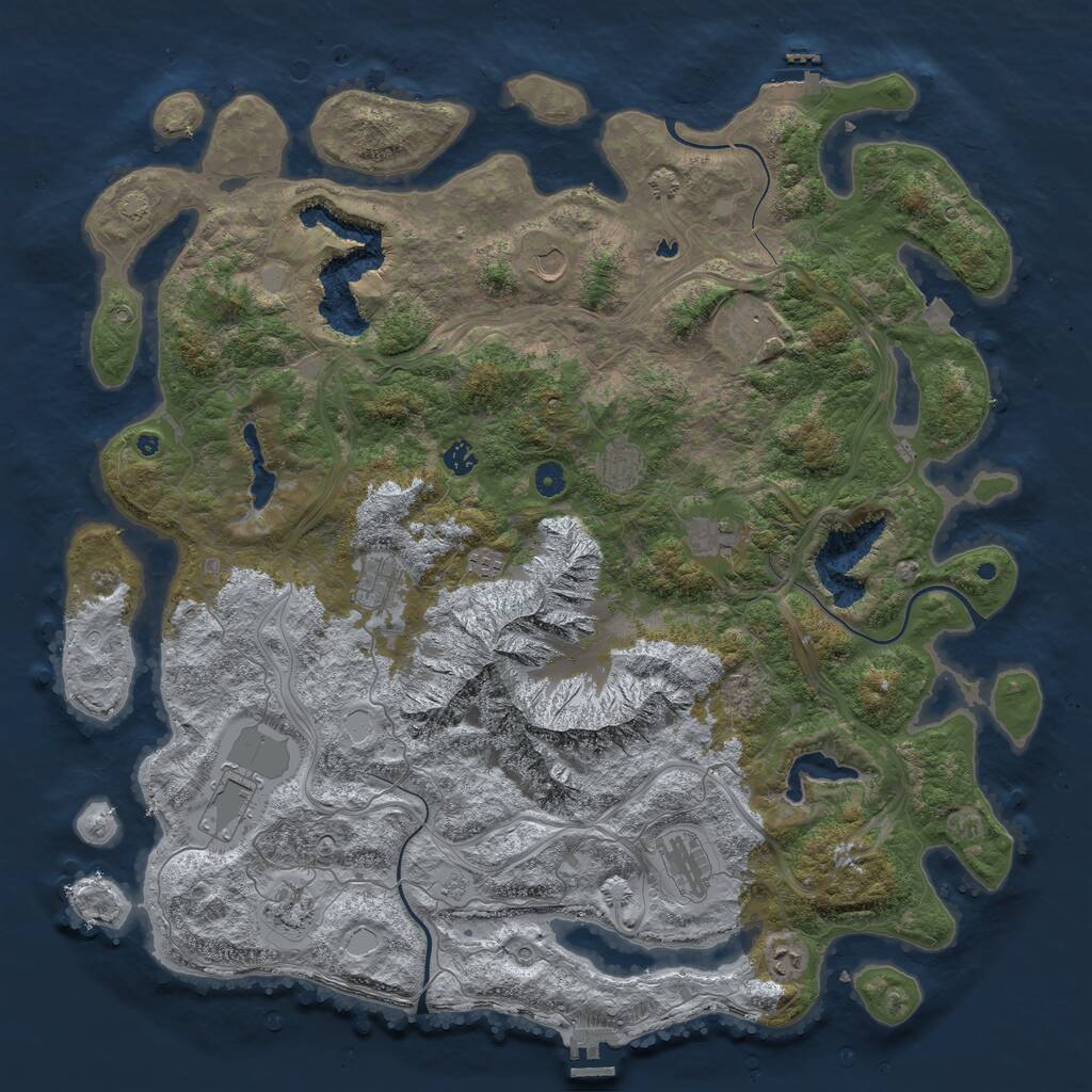 Rust Map: Procedural Map, Size: 5000, Seed: 12631800, 17 Monuments