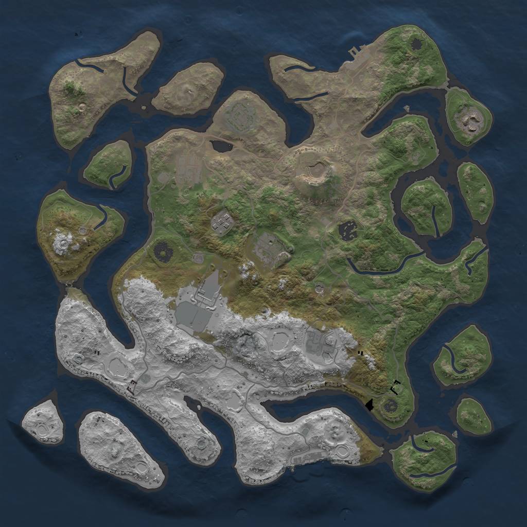 Rust Map: Procedural Map, Size: 4000, Seed: 935424914, 20 Monuments