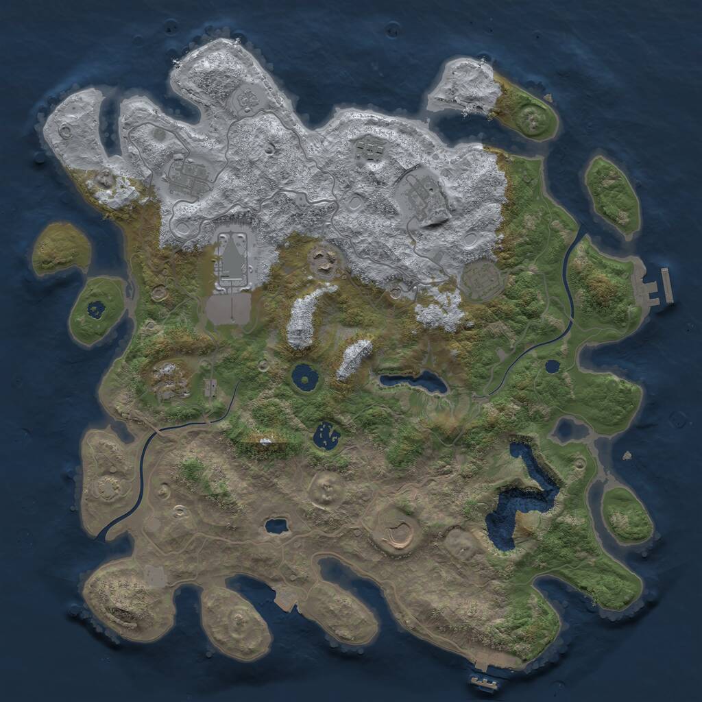 Rust Map: Procedural Map, Size: 4000, Seed: 393861790, 15 Monuments