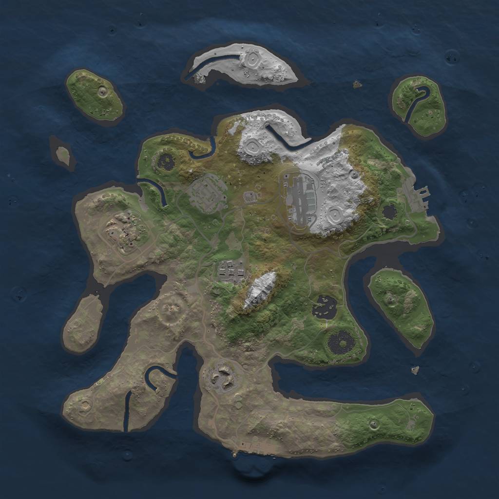 Rust Map: Procedural Map, Size: 3000, Seed: 1000221060, 16 Monuments