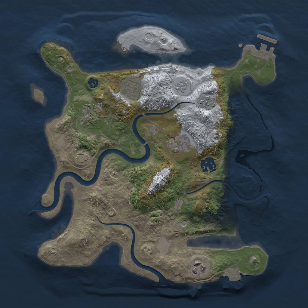 Rust Map: Procedural Map, Size: 3000, Seed: 1000221060, 11 Monuments