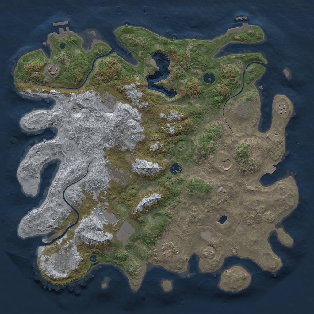 Rust Map: Procedural Map, Size: 4200, Seed: 1878606564, 16 Monuments