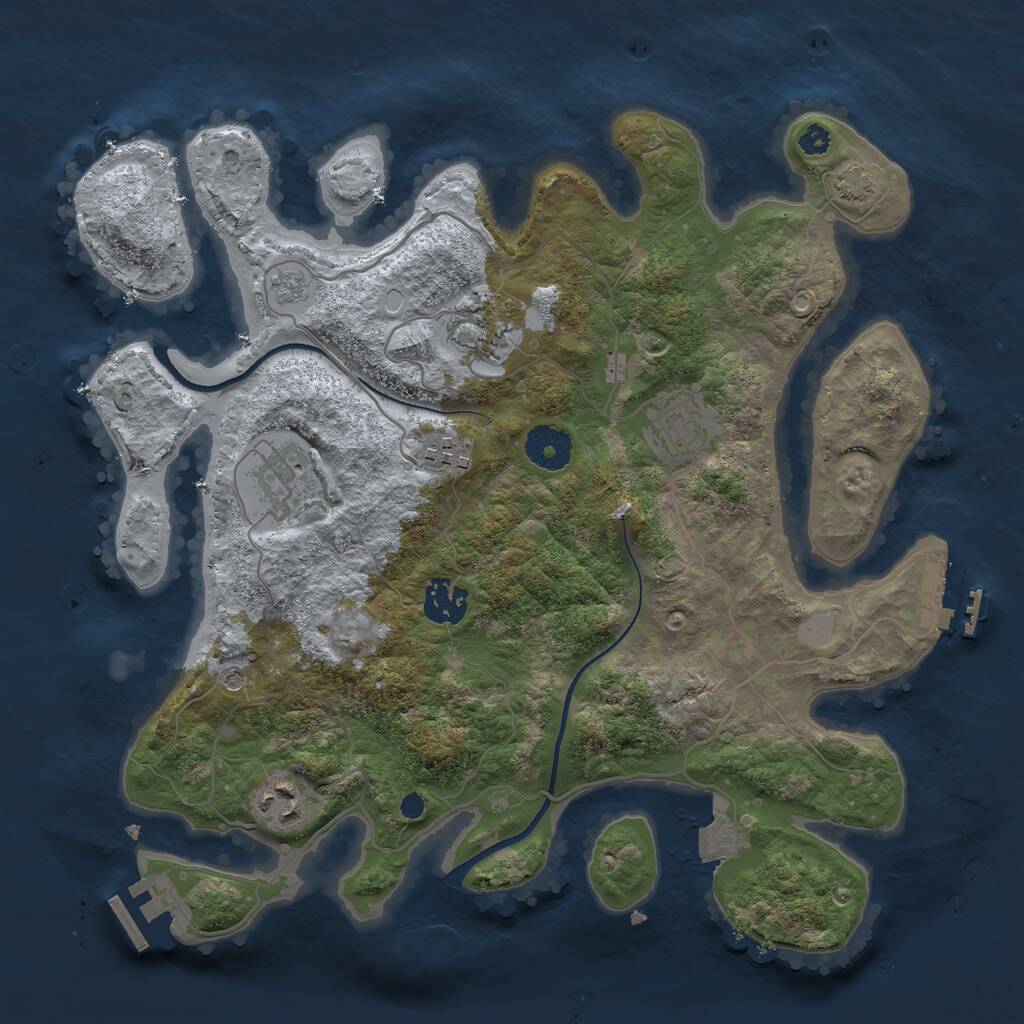 Rust Map: Procedural Map, Size: 3386, Seed: 569215, 12 Monuments