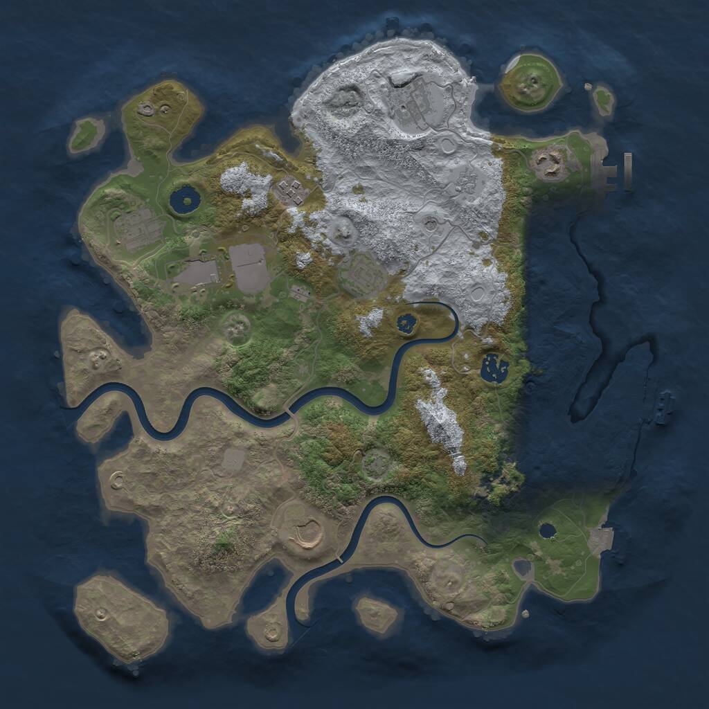 Rust Map: Procedural Map, Size: 3700, Seed: 723018925, 14 Monuments