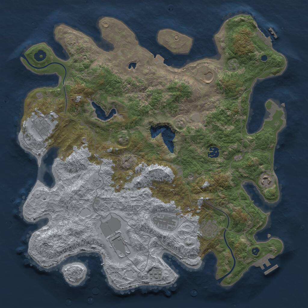 Rust Map: Procedural Map, Size: 4000, Seed: 496, 14 Monuments