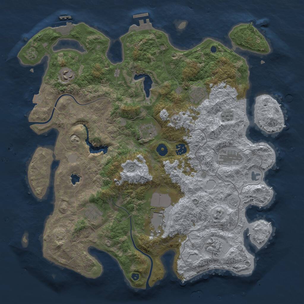 Rust Map: Procedural Map, Size: 4000, Seed: 1276103448, 15 Monuments