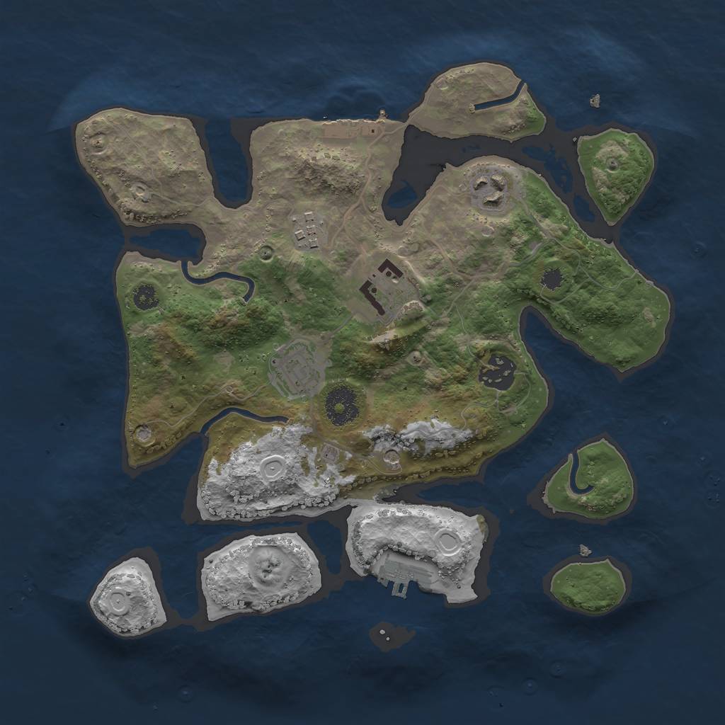Rust Map: Procedural Map, Size: 3000, Seed: 571805050, 16 Monuments