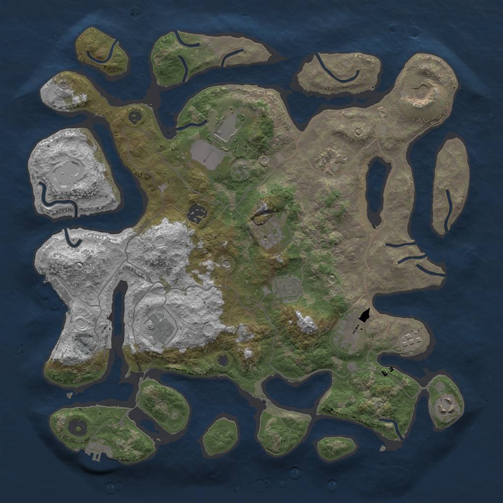 Rust Map: Procedural Map, Size: 4000, Seed: 1267902386, 21 Monuments