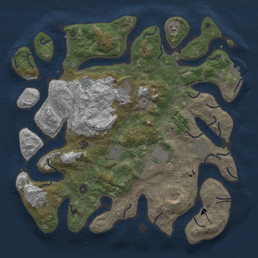 Rust Map: Procedural Map, Size: 4250, Seed: 27044, 21 Monuments