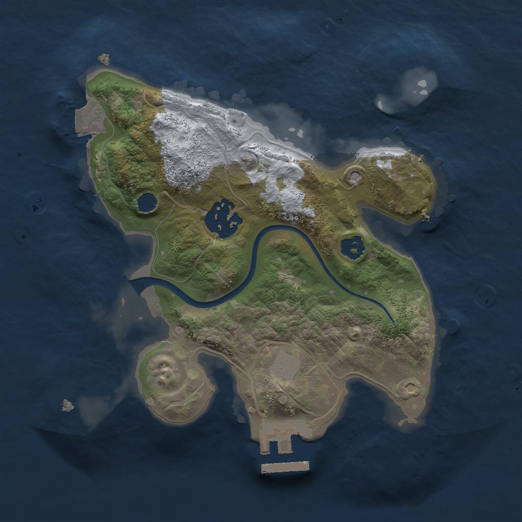 Rust Map: Procedural Map, Size: 2200, Seed: 2146761080, 3 Monuments