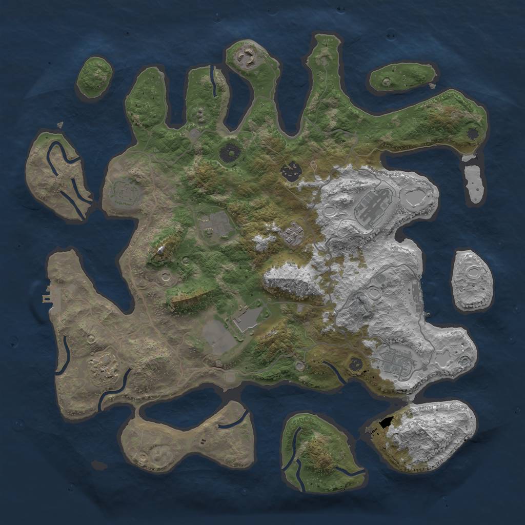 Rust Map: Procedural Map, Size: 4000, Seed: 20210816, 20 Monuments