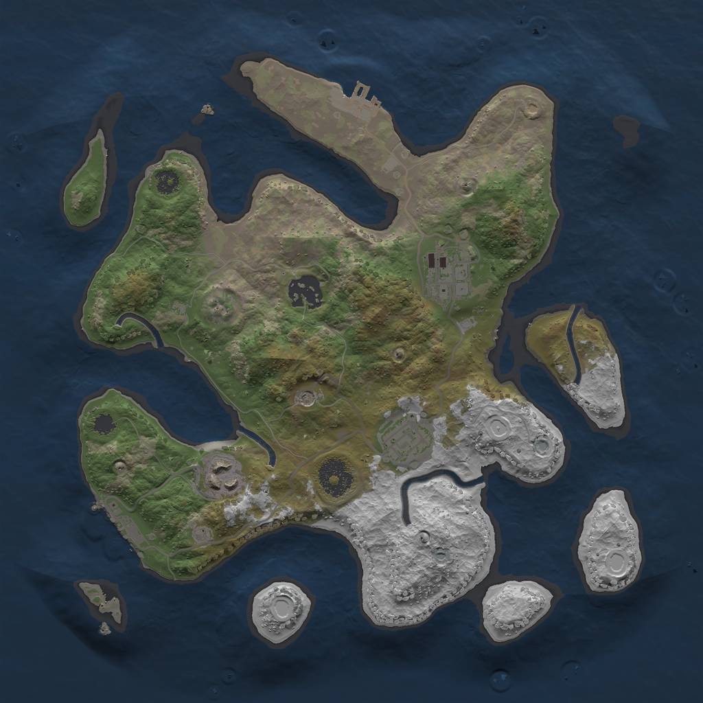 Rust Map: Procedural Map, Size: 3000, Seed: 2424015, 15 Monuments