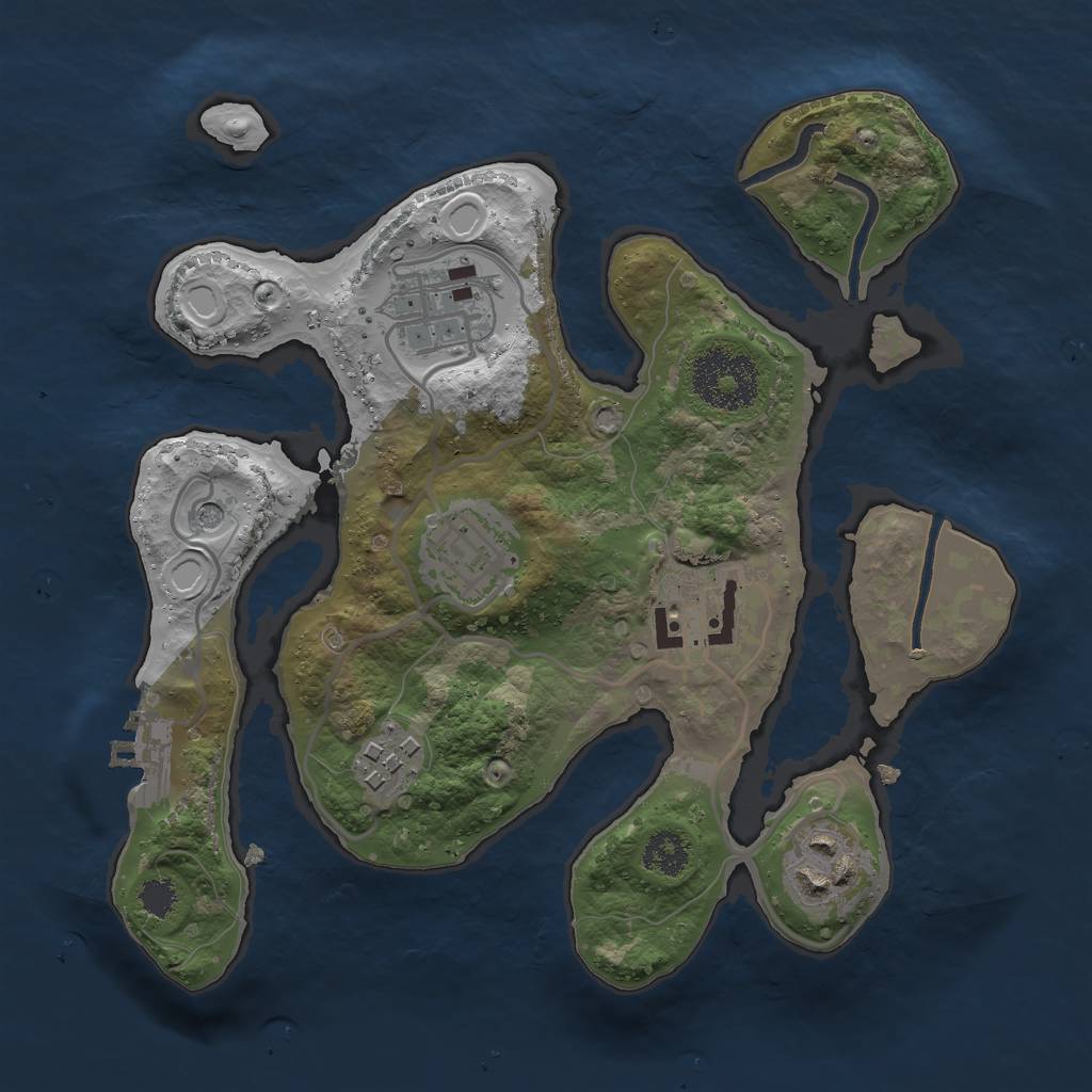 Rust Map: Procedural Map, Size: 2500, Seed: 111833, 15 Monuments