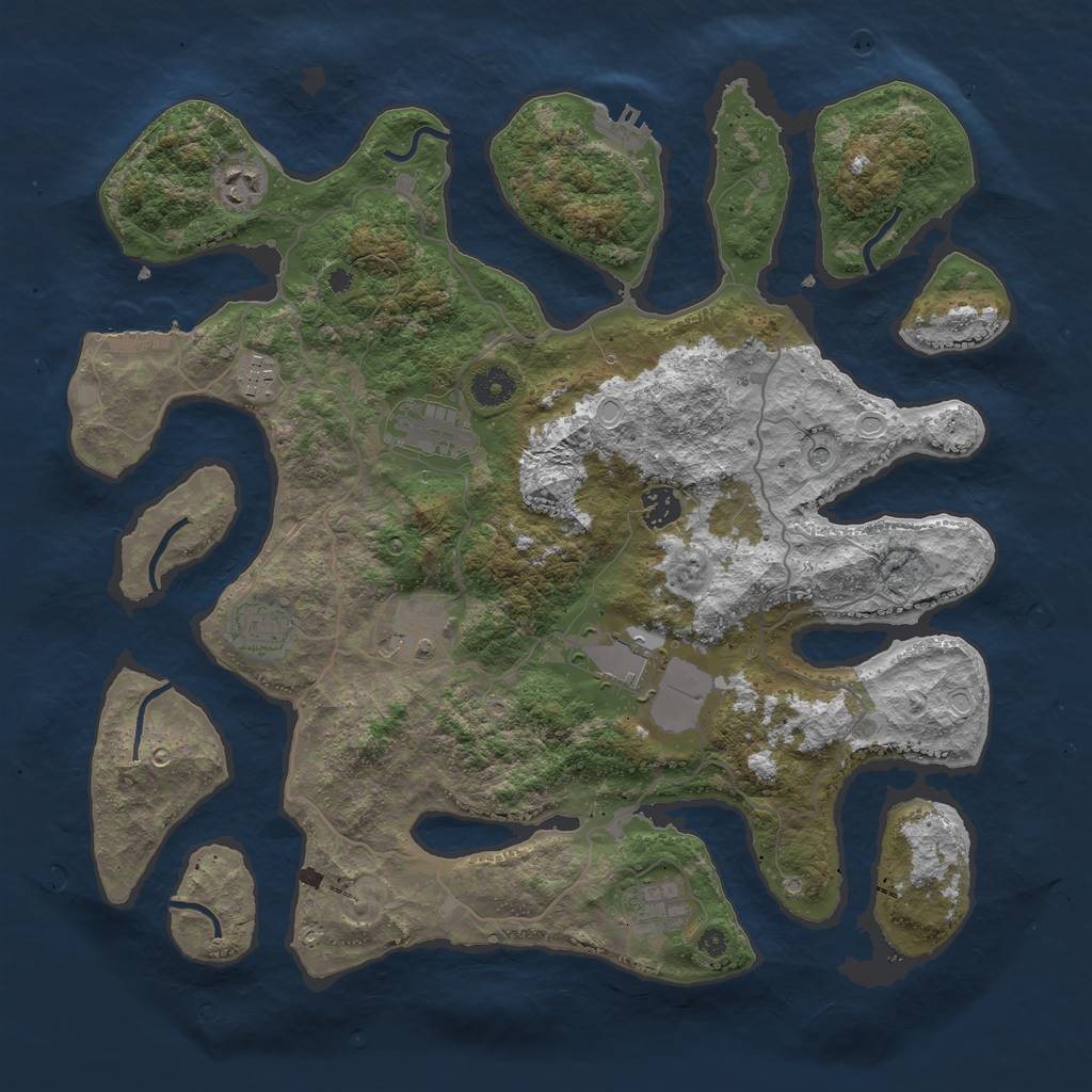Rust Map: Procedural Map, Size: 4000, Seed: 8211, 19 Monuments