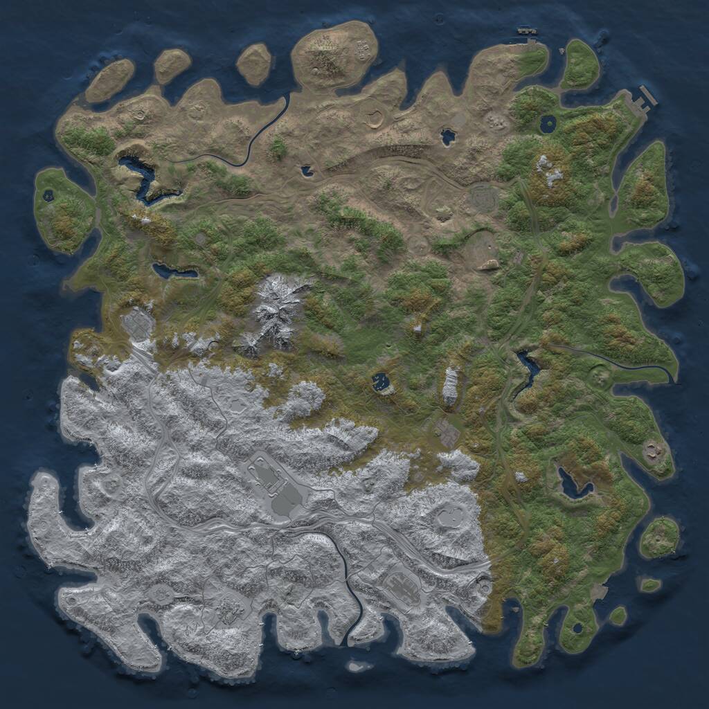 Rust Map: Procedural Map, Size: 6000, Seed: 40145658, 17 Monuments