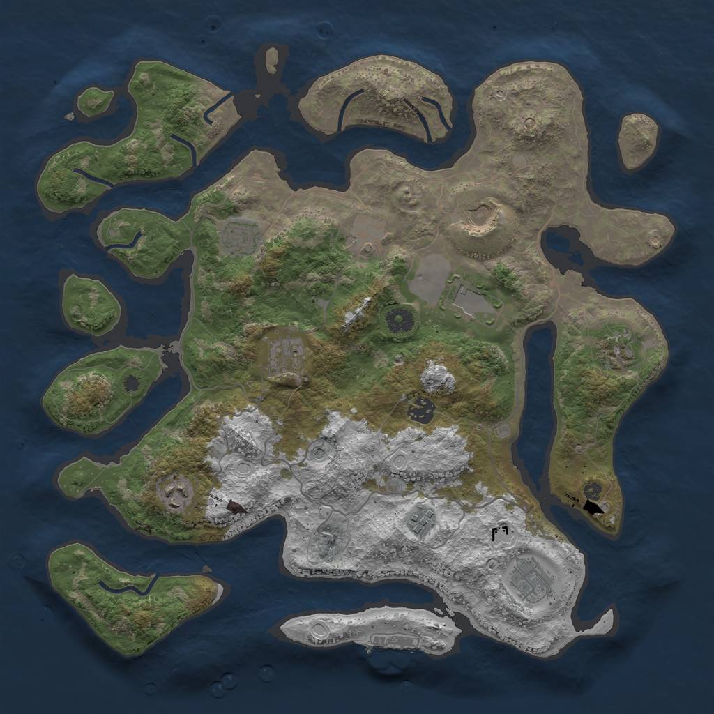 Rust Map: Procedural Map, Size: 4000, Seed: 336975, 20 Monuments
