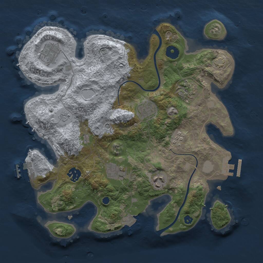 Rust Map: Procedural Map, Size: 3000, Seed: 8888888, 13 Monuments