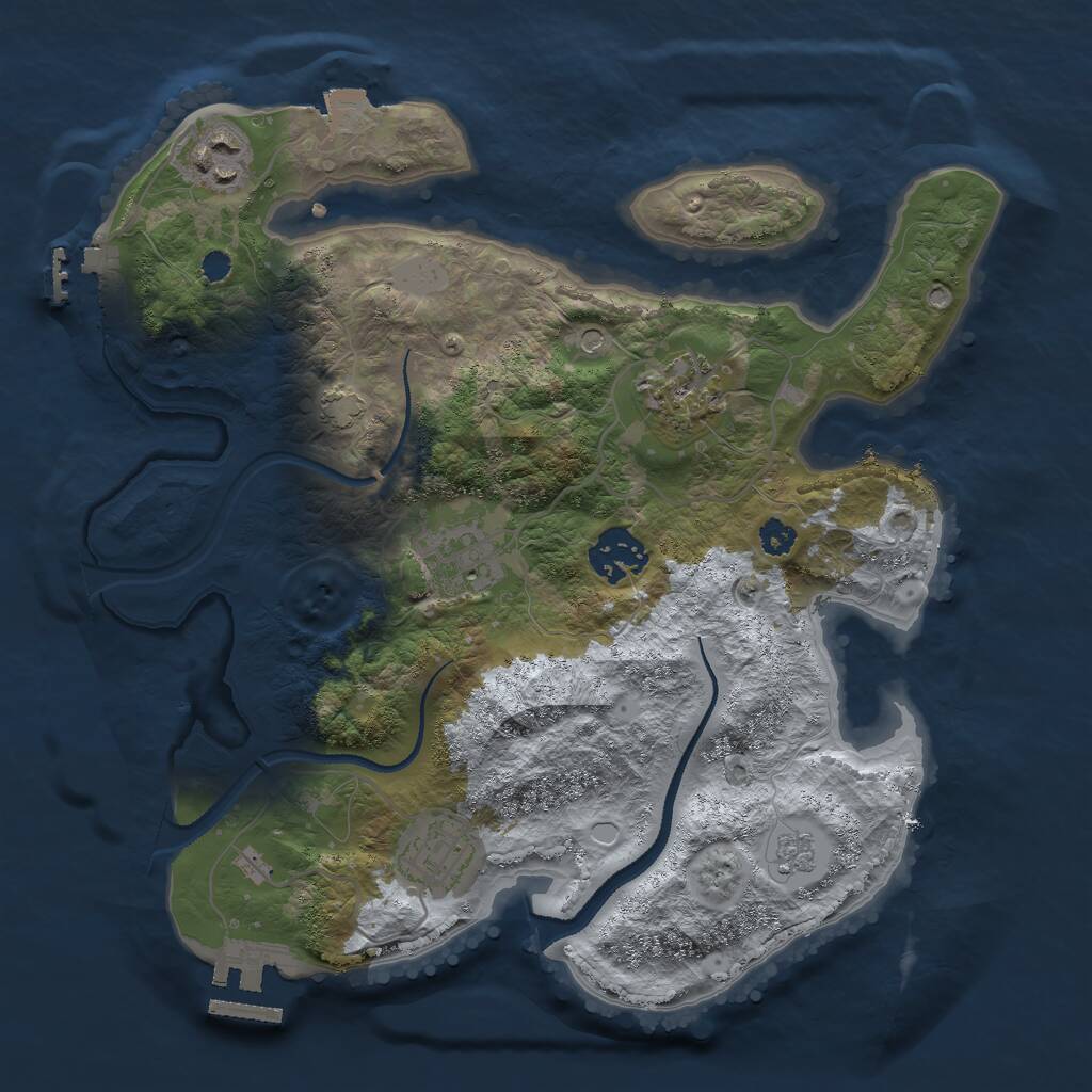 Rust Map: Procedural Map, Size: 3000, Seed: 534567, 11 Monuments