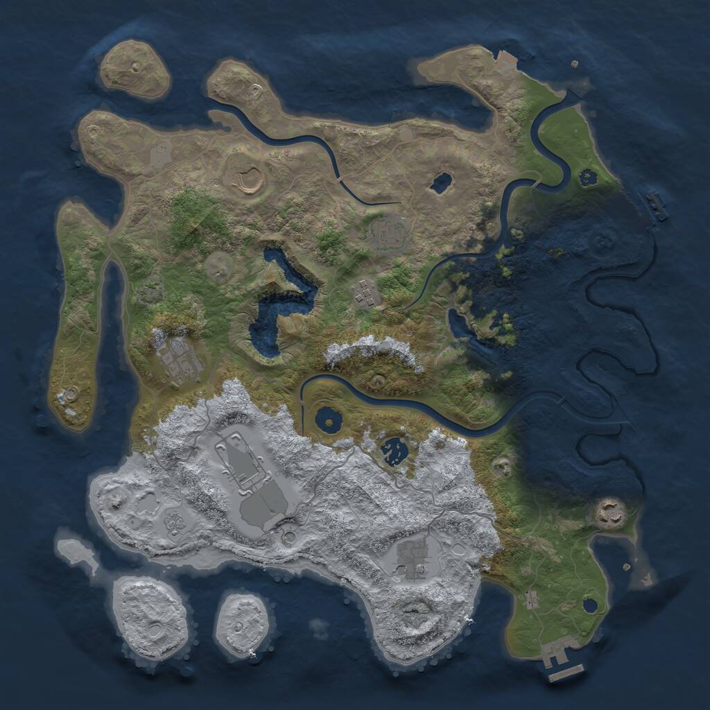 Rust Map: Procedural Map, Size: 4000, Seed: 26601, 14 Monuments