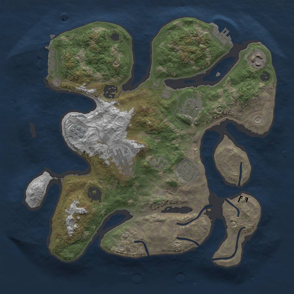 Rust Map: Procedural Map, Size: 3100, Seed: 105349968, 17 Monuments