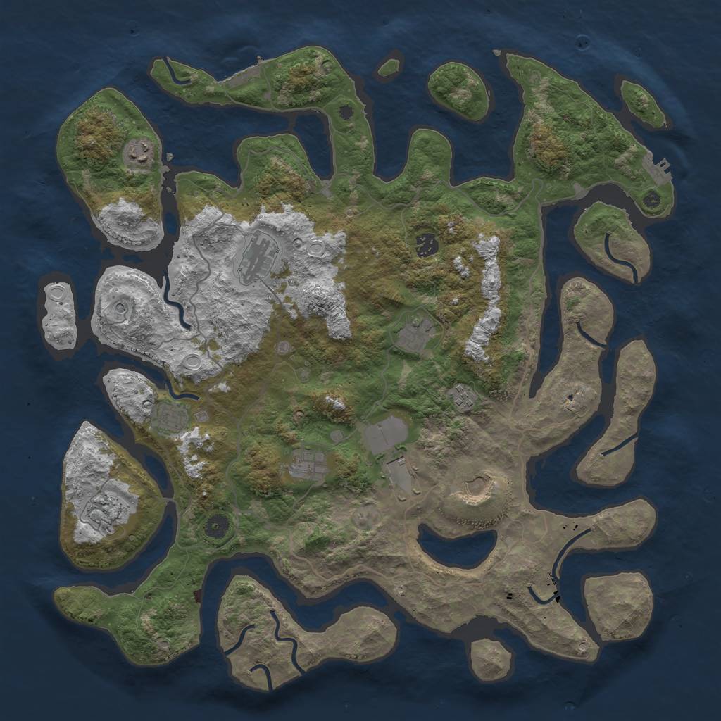 Rust Map: Procedural Map, Size: 4500, Seed: 5847238, 21 Monuments