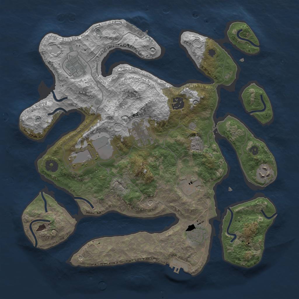 Rust Map: Procedural Map, Size: 3500, Seed: 31262, 19 Monuments