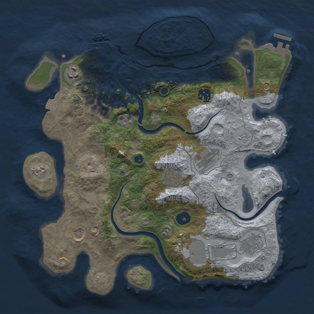 Rust Map: Procedural Map, Size: 3500, Seed: 22965, 15 Monuments