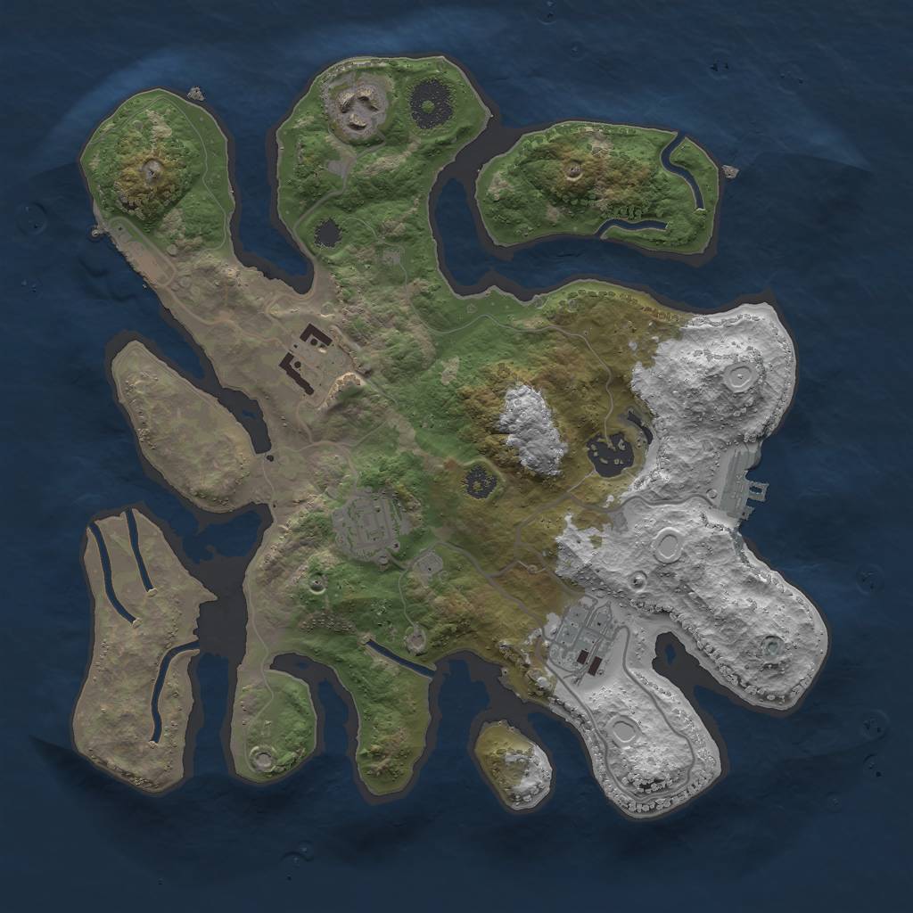 Rust Map: Procedural Map, Size: 3000, Seed: 666781084, 15 Monuments