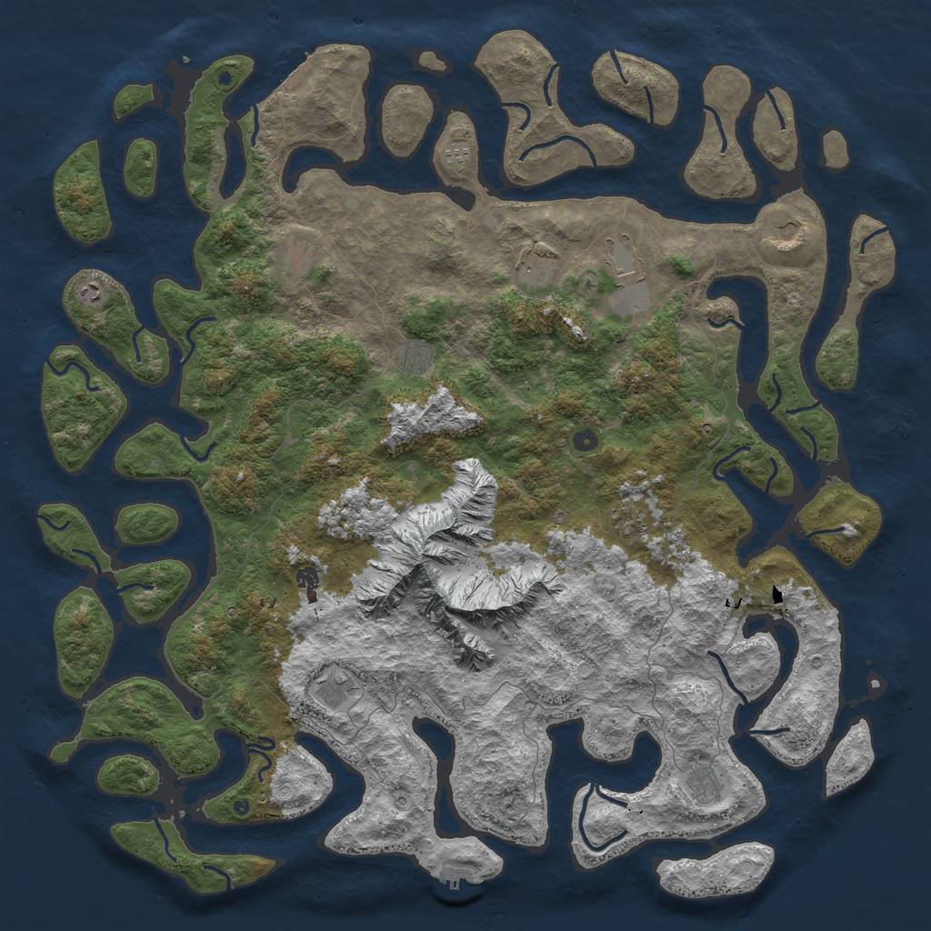 Rust Map: Procedural Map, Size: 6000, Seed: 100624676, 22 Monuments