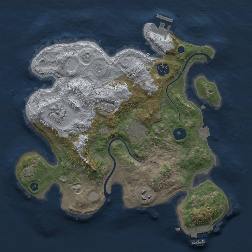 Rust Map: Procedural Map, Size: 3000, Seed: 1840495605, 10 Monuments