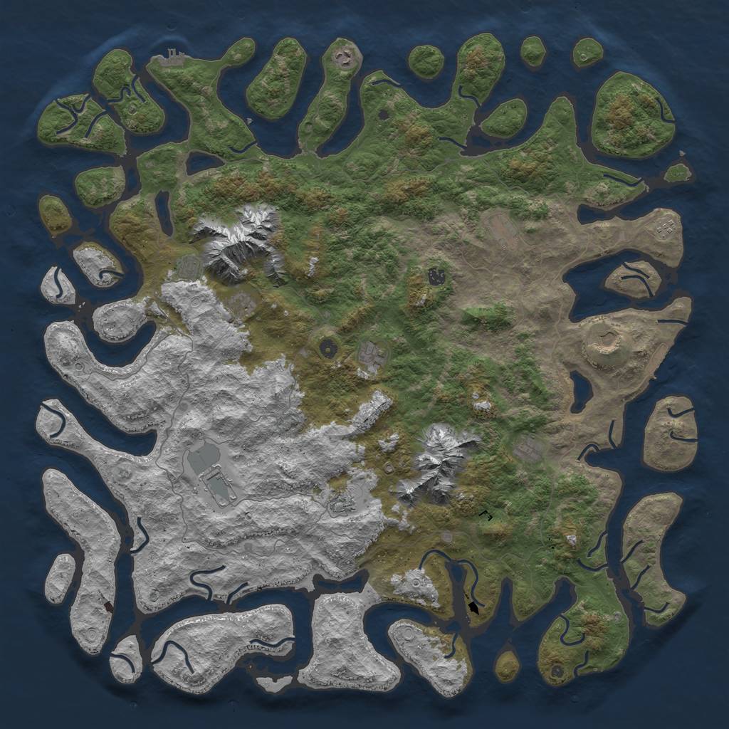 Rust Map: Procedural Map, Size: 6000, Seed: 1529958222, 22 Monuments