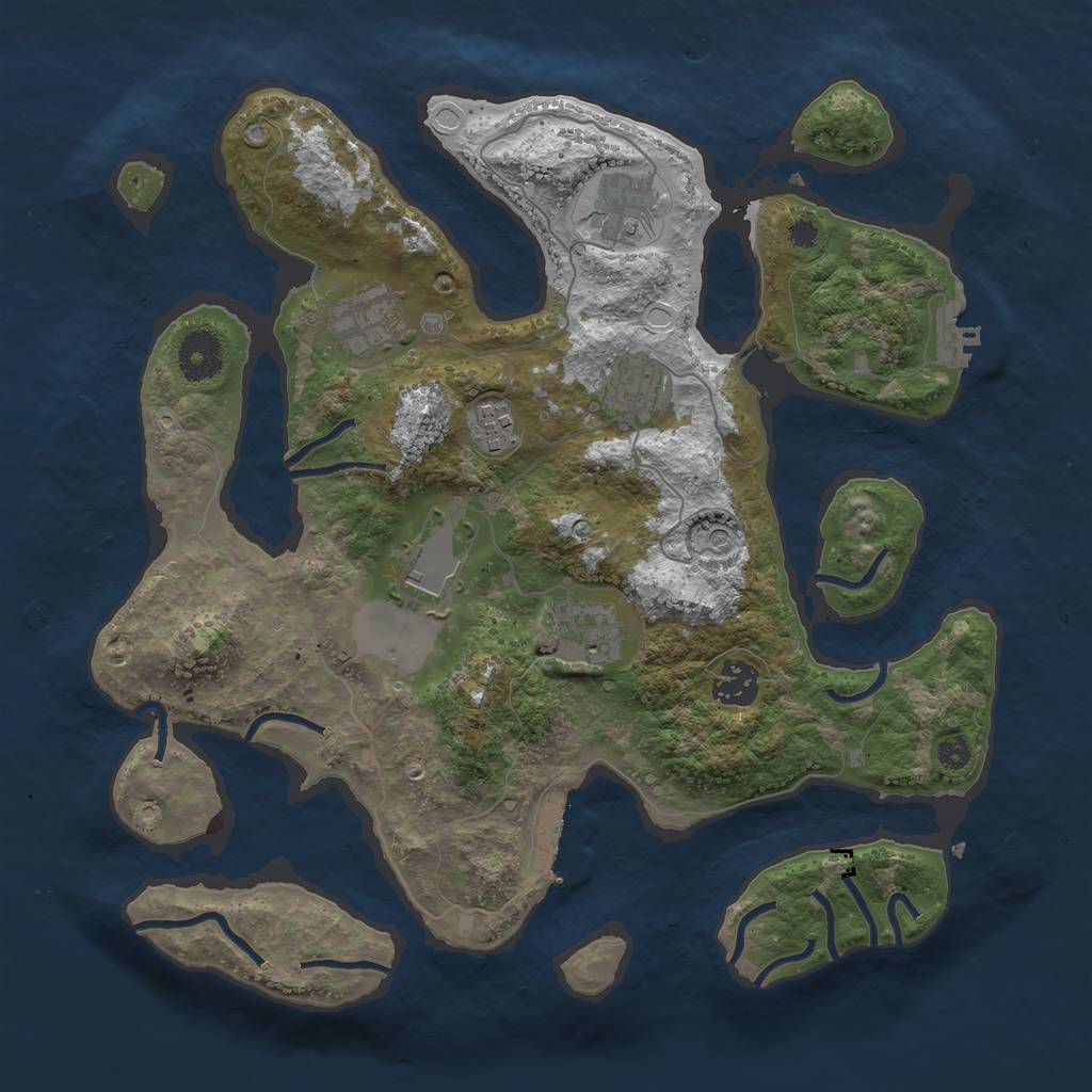 Rust Map: Procedural Map, Size: 3500, Seed: 284704941, 18 Monuments